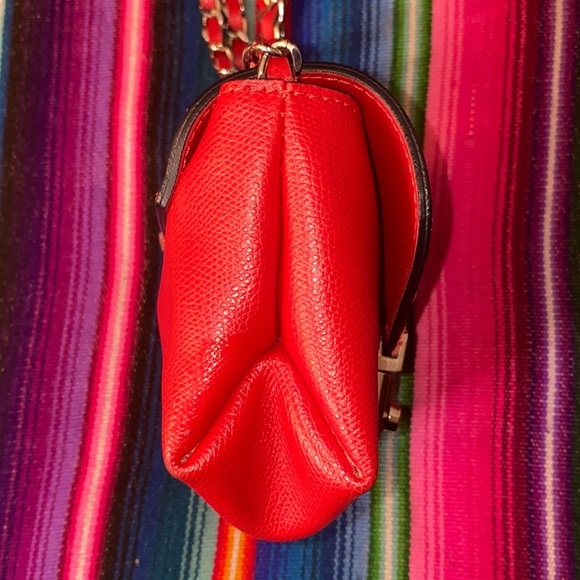 Authentic Valentino By Mario Valentino Red Paulette Leather Studded Purse - Picture 10 of 10